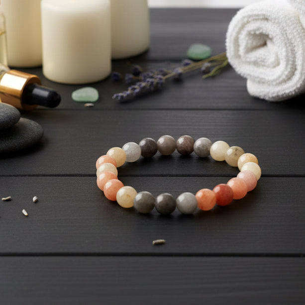 Hetian Jade Beaded Bracelet – Natural Pastel Multicolor Jade