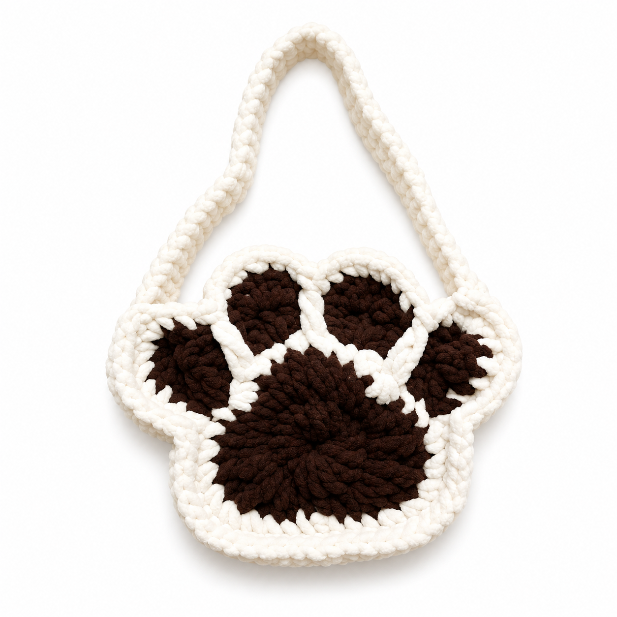 Custom Crochet Paw Print Bag with Magnetic Snap Closure
