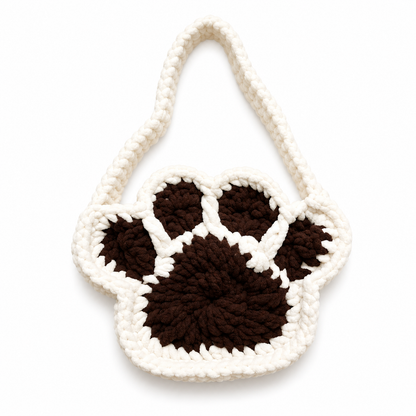 Custom Crochet Paw Print Bag with Magnetic Snap Closure