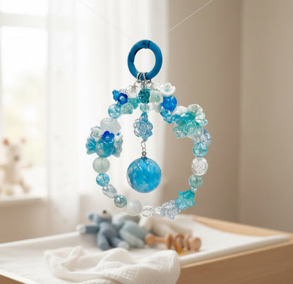 Blue Sky Dream Keychain | Handmade Phone Charm & Bag Accessory | Cute Blue Beaded Keyring | Dreamy Sky Gift for Her | Fairycore Aesthetic