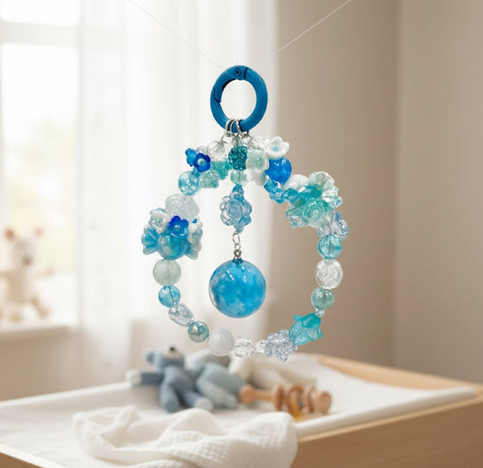 Blue Sky Dream Keychain | Handmade Phone Charm & Bag Accessory | Cute Blue Beaded Keyring | Dreamy Sky Gift for Her | Fairycore Aesthetic