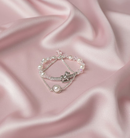 Tết 2026 Pastel Crystal & Pearl Horse Bracelet