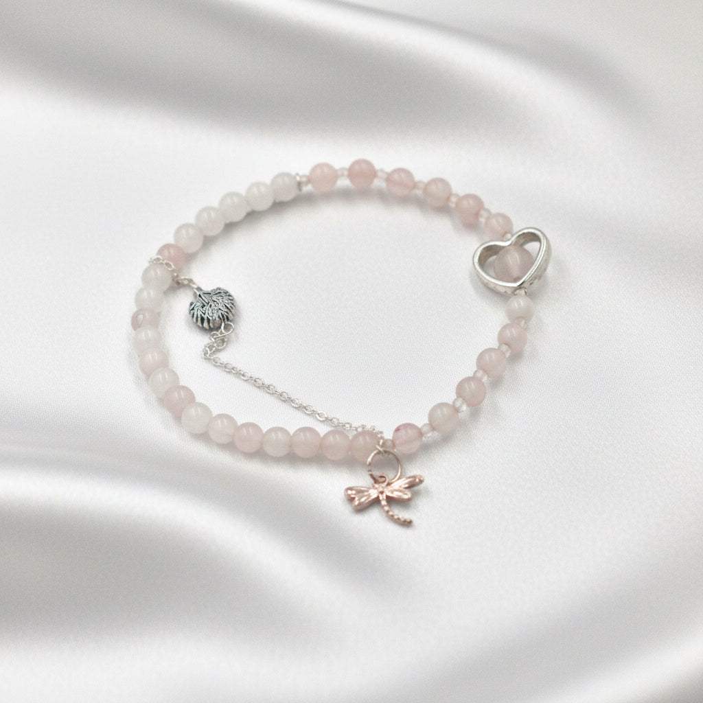 Rose Quartz - White Quartz Bracelet