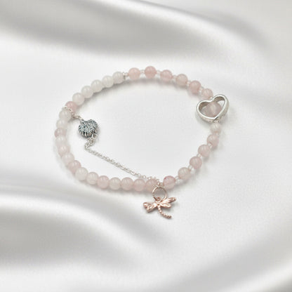 Rose Quartz - White Quartz Bracelet