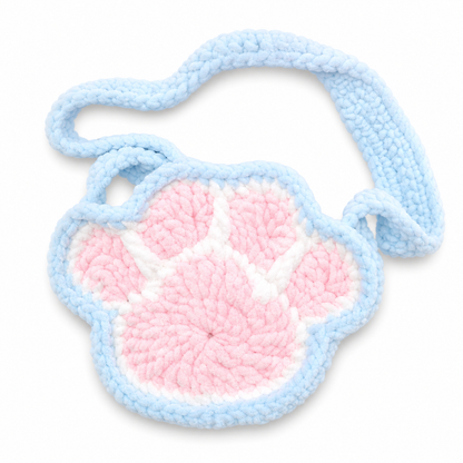 Custom Crochet Paw Print Bag with Magnetic Snap Closure