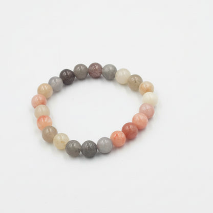 Hetian Jade Beaded Bracelet – Natural Pastel Multicolor Jade