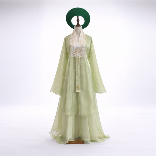 Green Vietnam Traditional Attire Set - Green Nhat Binh