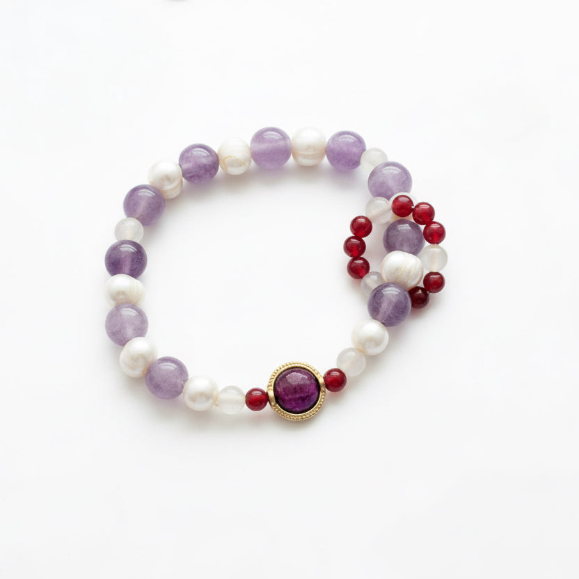 Amethyst & Freshwater Pearl Bracel