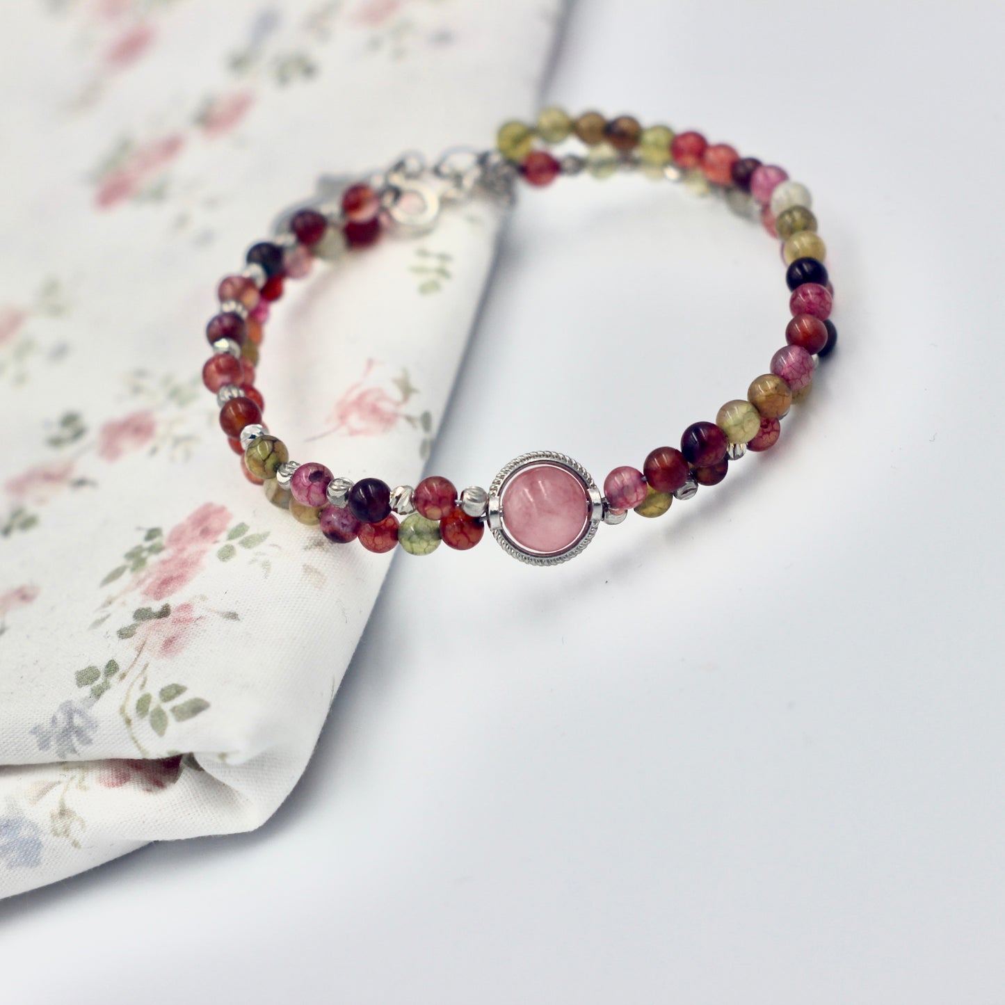multi-color tourmaline bead bracelet