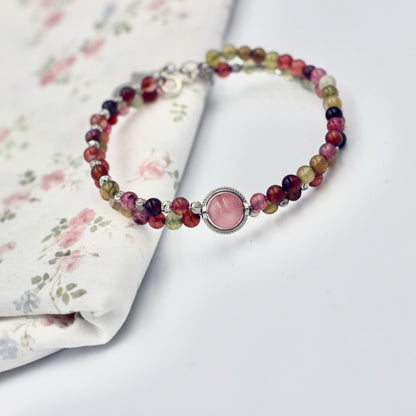 multi-color tourmaline bead bracelet