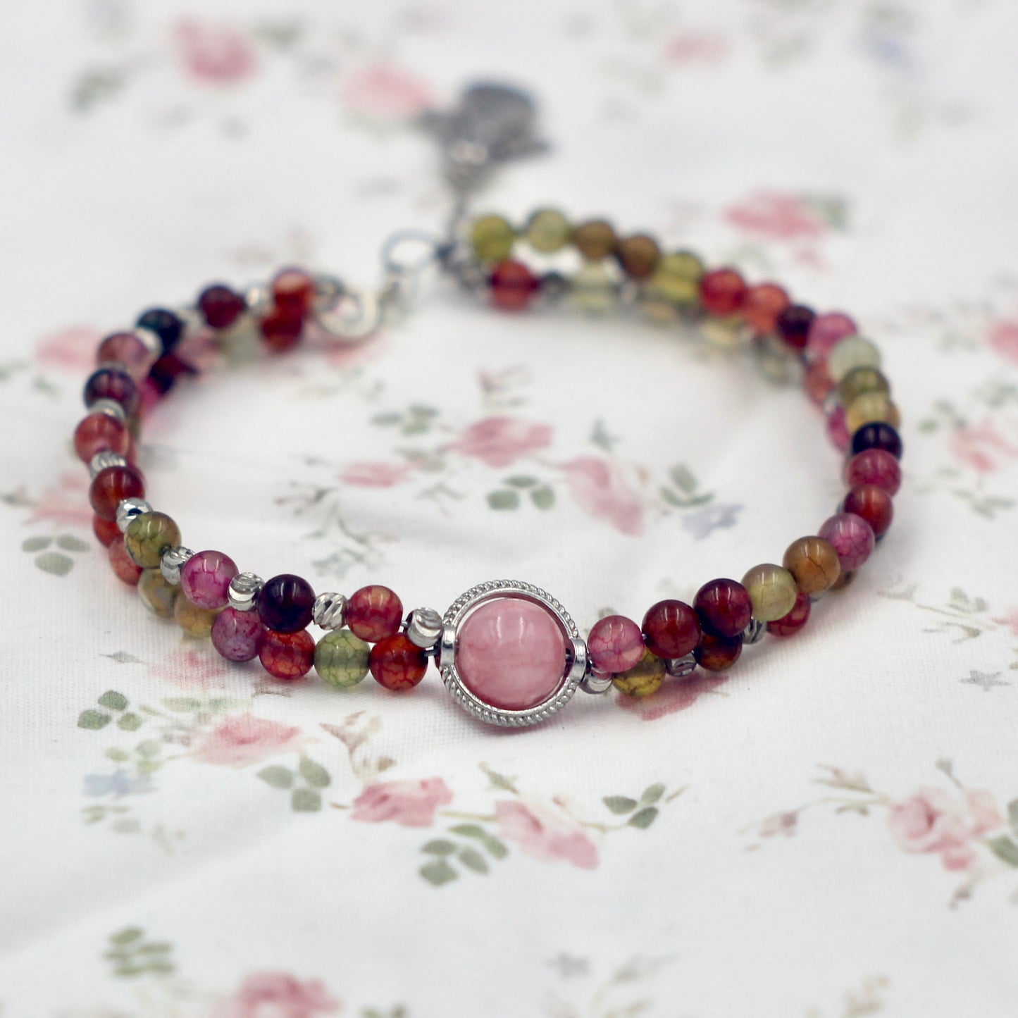 multi-color tourmaline bead bracelet