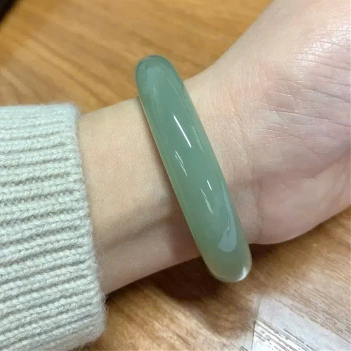 Rock-Embracing Jade Bracelet | Xiuyan Jade Bangle | Natural Green Jade Bangle Bracelet