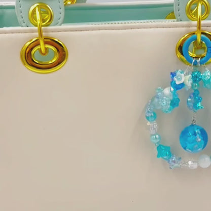 Blue Sky Dream Keychain | Handmade Phone Charm & Bag Accessory | Cute Blue Beaded Keyring | Dreamy Sky Gift for Her | Fairycore Aesthetic