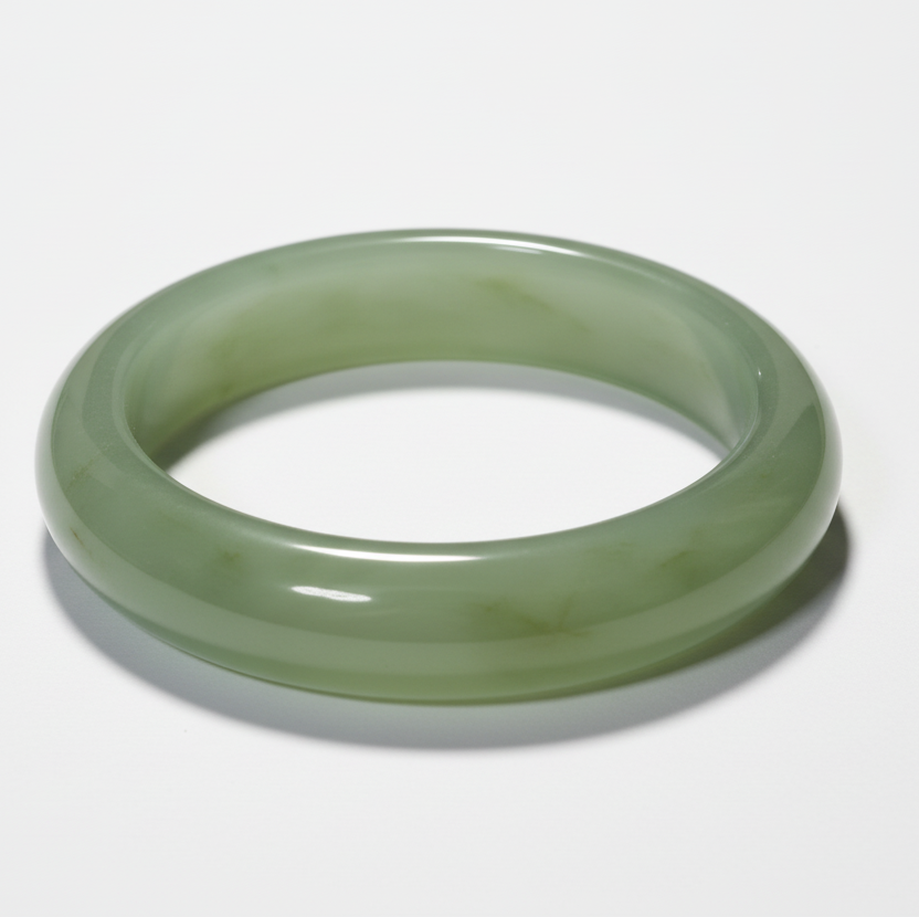 Rock-Embracing Jade Bracelet | Xiuyan Jade Bangle | Natural Green Jade Bangle Bracelet