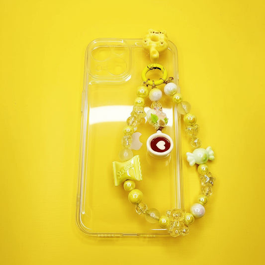 Phone keychain With Case, Yellow Phone Keychain, Cute Cat Keychain