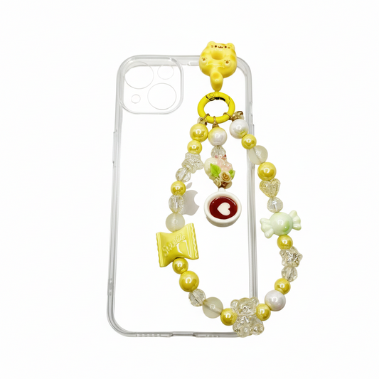 Phone keychain With Case, Yellow Phone Keychain, Cute Cat Keychain