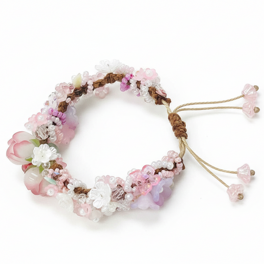 Flower Macrame Bracelet, Kawaii Bracelet