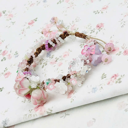 Flower Macrame Bracelet, Kawaii Bracelet